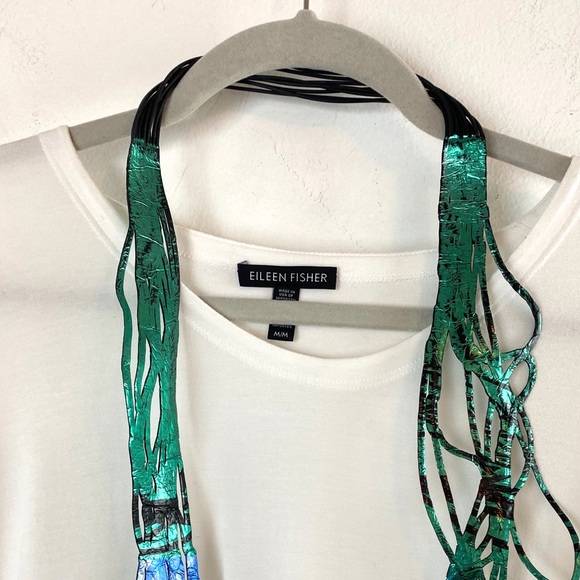 Eileen Fisher Ling Sleeve White Tunic M EUC - Picture 2 of 10